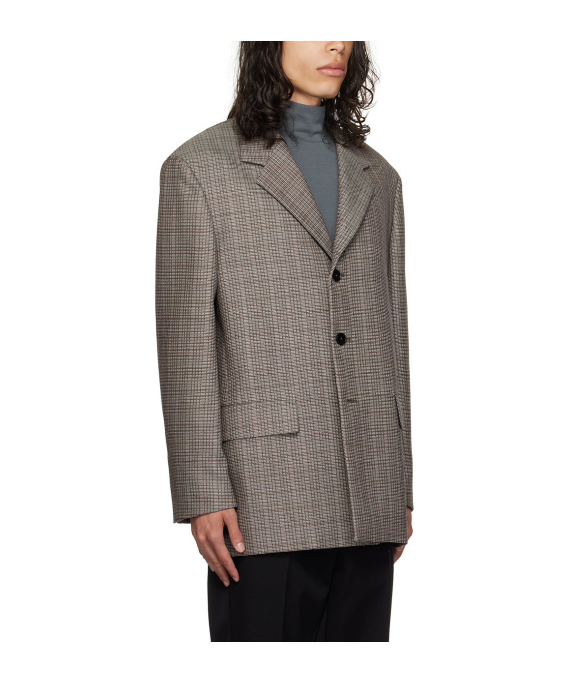 Jil Sander Gray Check Blazer In Gray