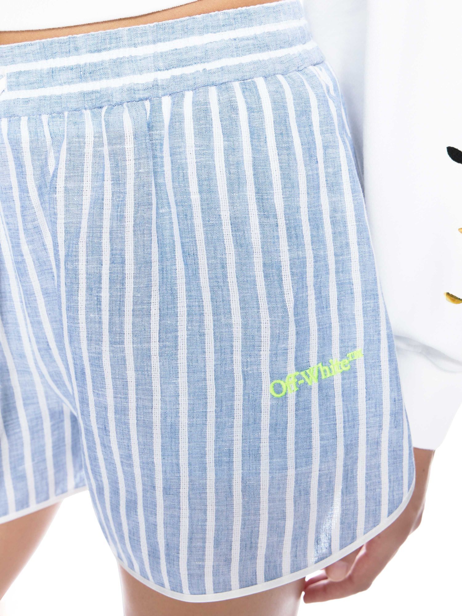 Off-white Elastic Waist Shorts In Blue