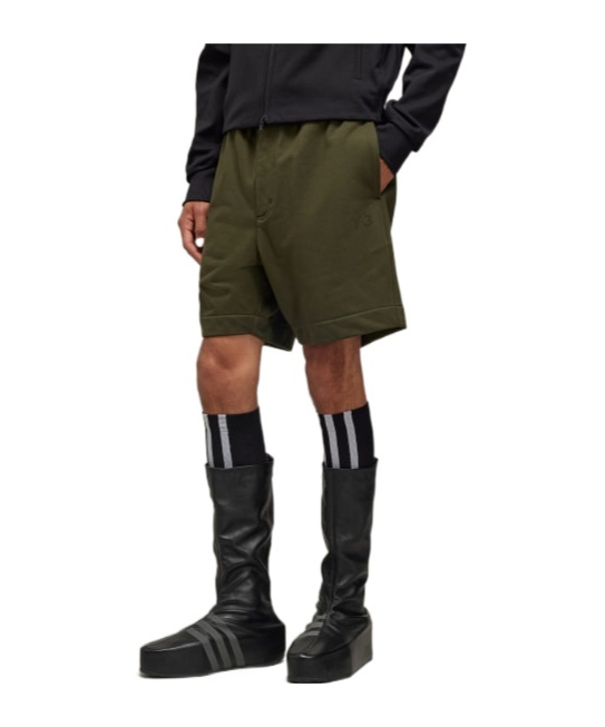 Y-3 Logo-print Jersey Shorts In Green