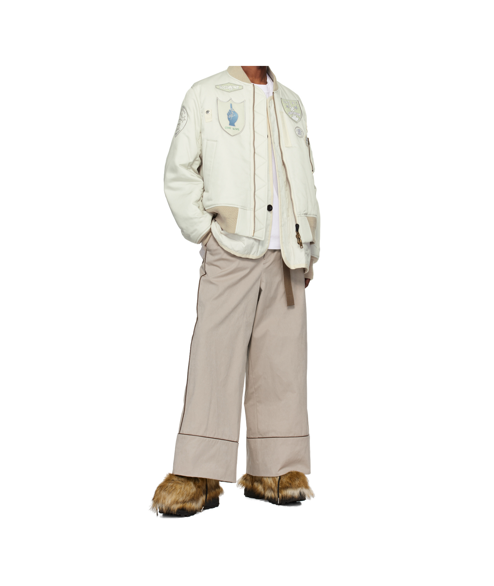 Sacai X Spiewak X Gon Pilot Jacket In White