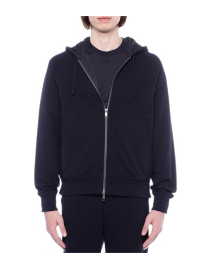 Shop Zegna Zip-up Hooded Jacket In Black