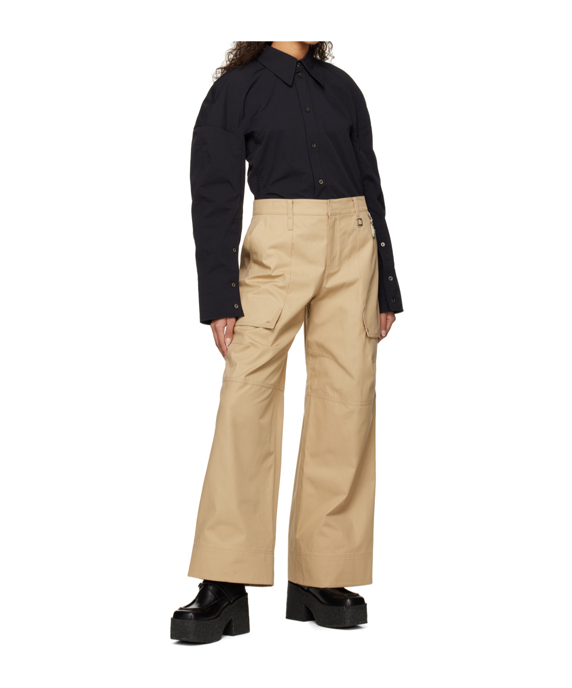 Wooyoungmi Beige Paneled Trousers In Neutral