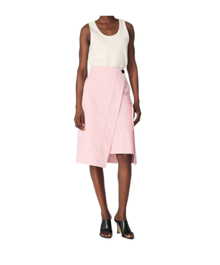 Bottega Veneta Skirt Twill Button Detail Slit Wrap Design In Pink