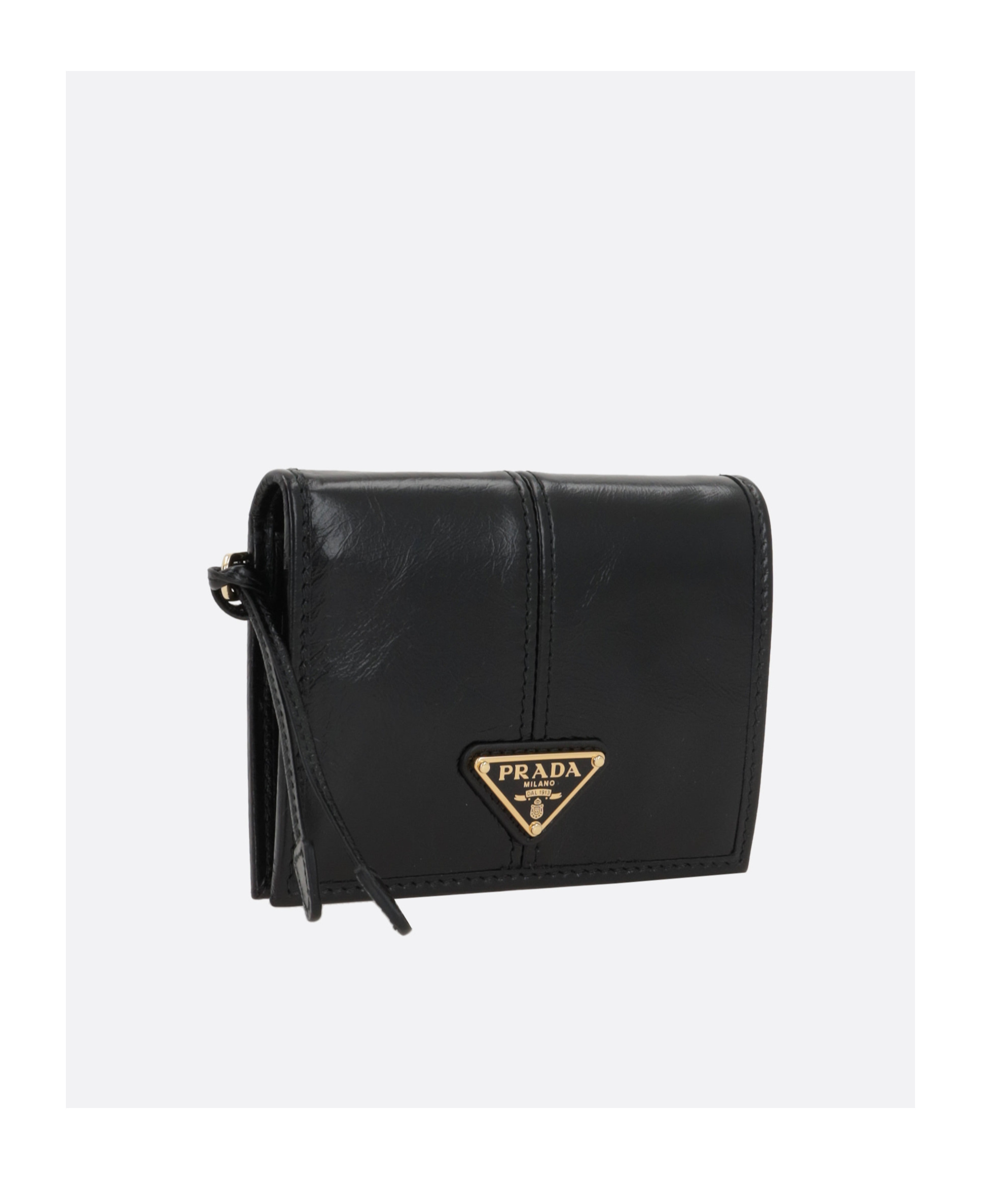 Prada Small Snap Wallet In Black