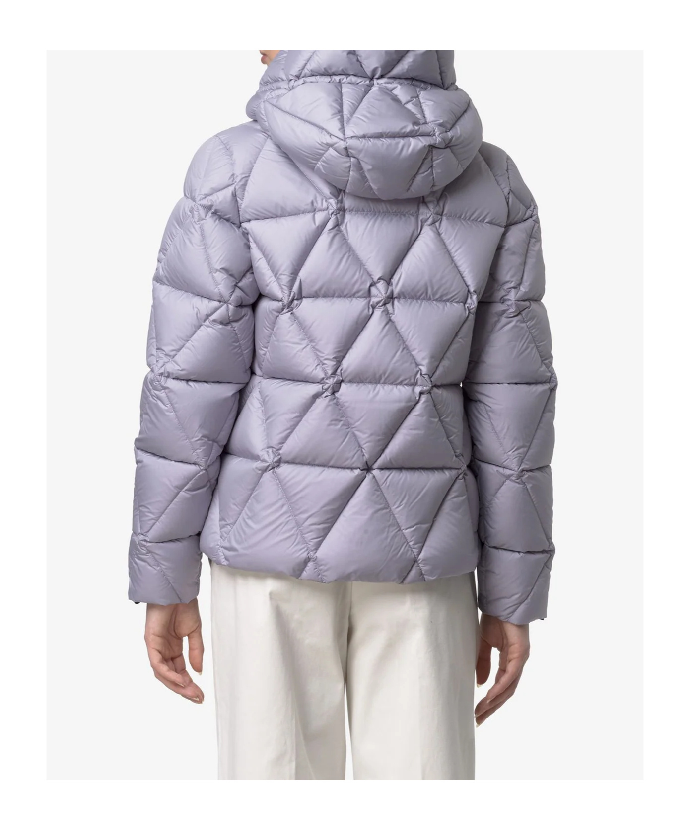 K-way Hooded Quilted Down Jacket In Purple