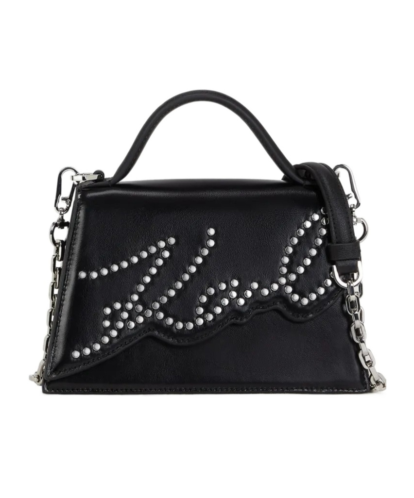 Karl Lagerfeld Small Signature Studded Cross Body Bag