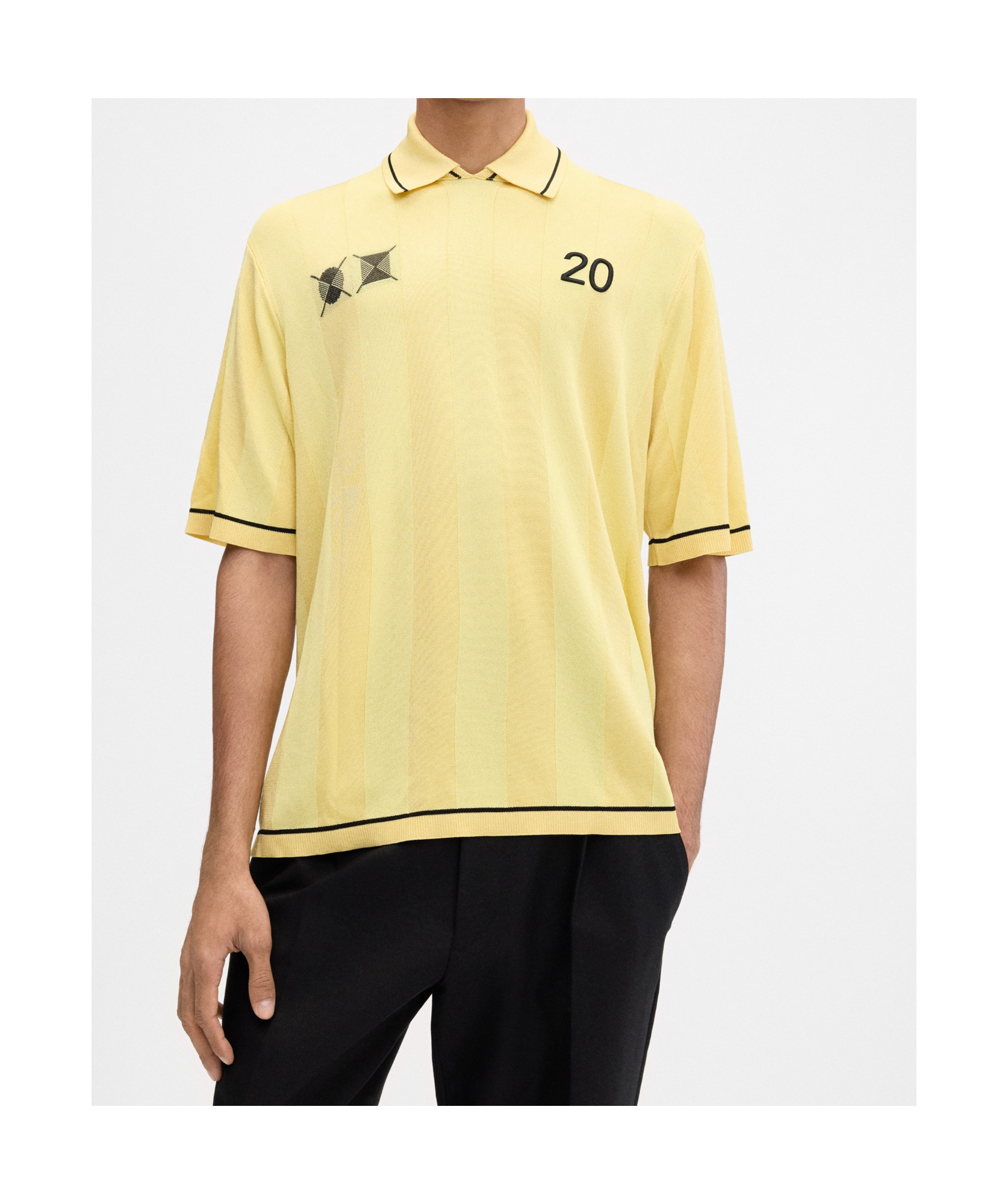 Jacquemus Stretch Viscose Blend Liga Polo Shirt In Yellow