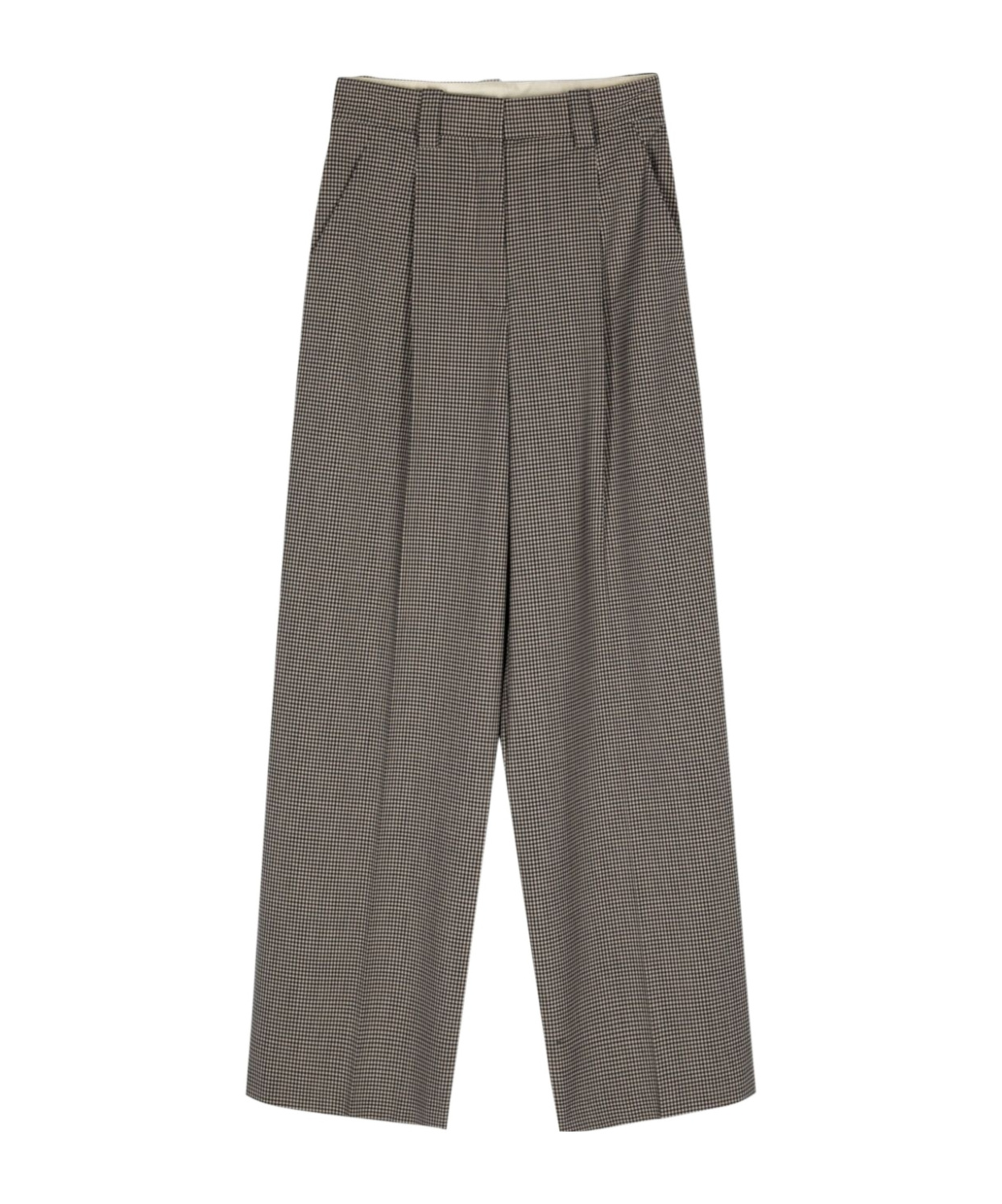 Alysi Wool Blend Wide-leg Trousers In Gray