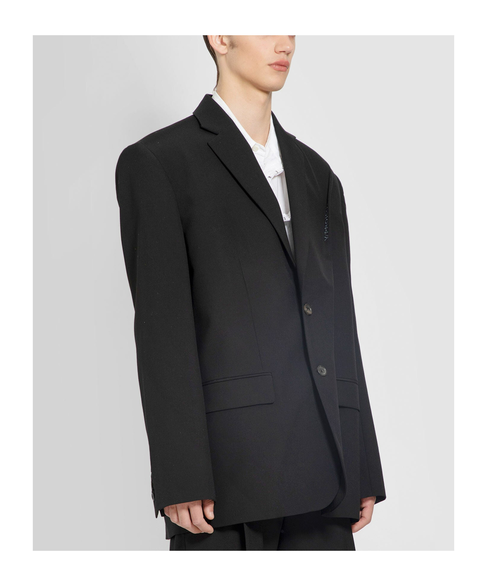 Y/project Notched Lapels Blazer In Black