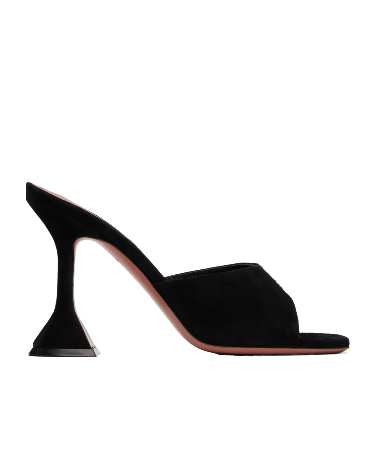 Amina Muaddi Lupita Suede Pedestal Mule Sandals In Black