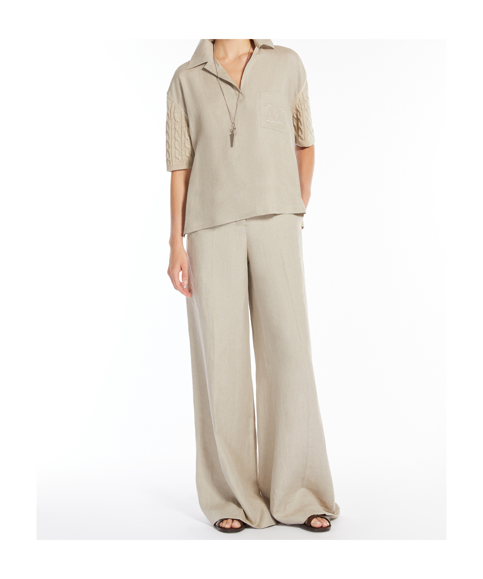 Max Mara Wide-leg Casual Pants In Nude