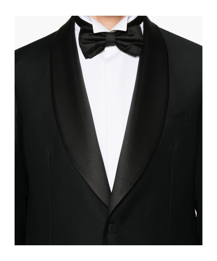 Tagliatore Lapel Long-sleeved Suit Jacket In Black