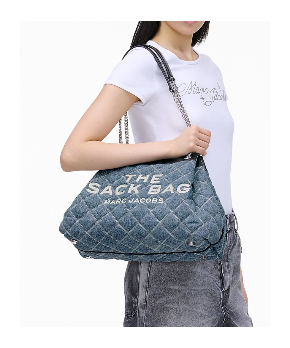 Marc Jacobs The Quilted Denim Large Chain Sack Bag