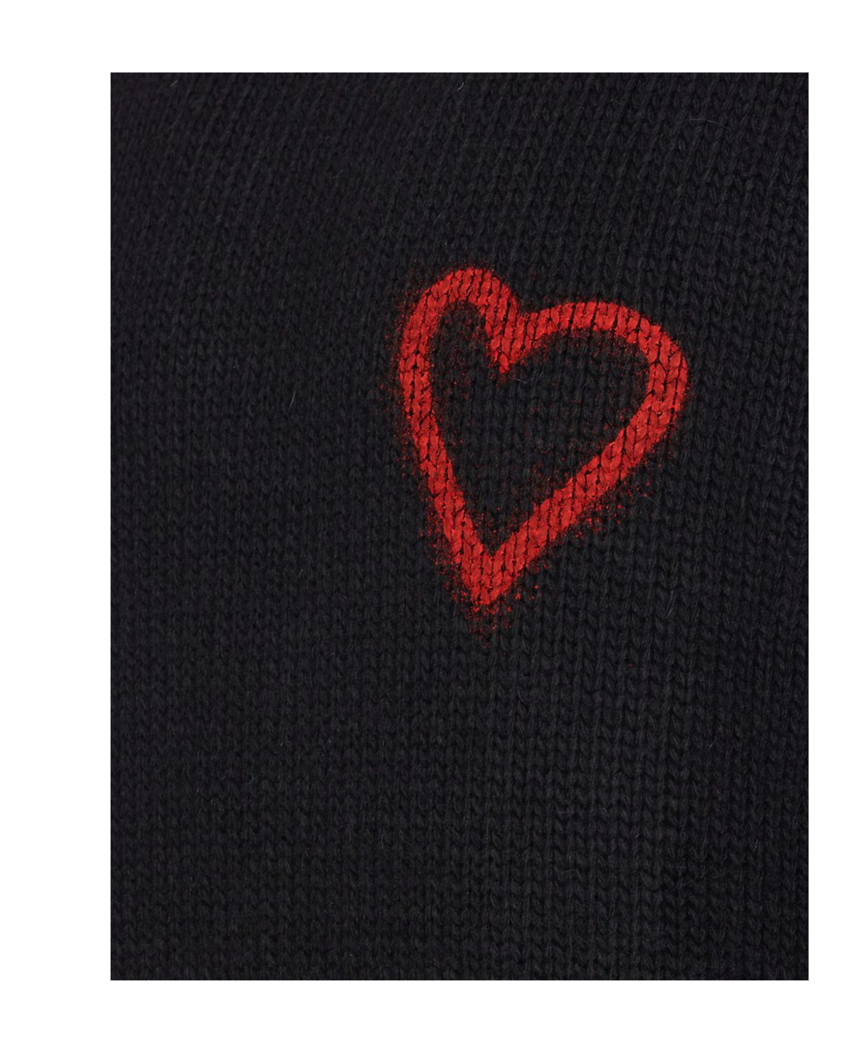 Vision Of Super Relaxed-fit Black Knit Sweatshirt With Heart Motif In Black