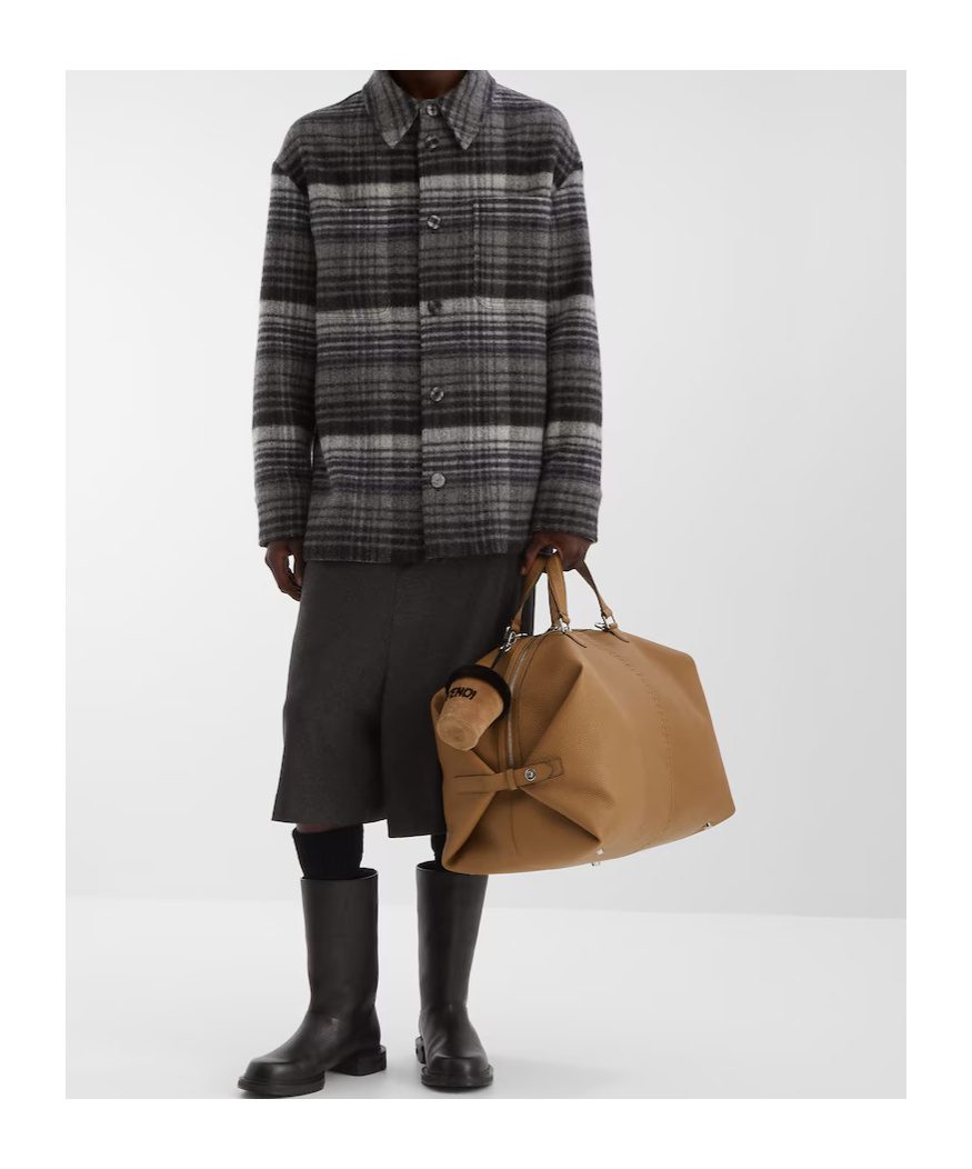Fendi Single-breasted Striped Go-to Jacket In Black