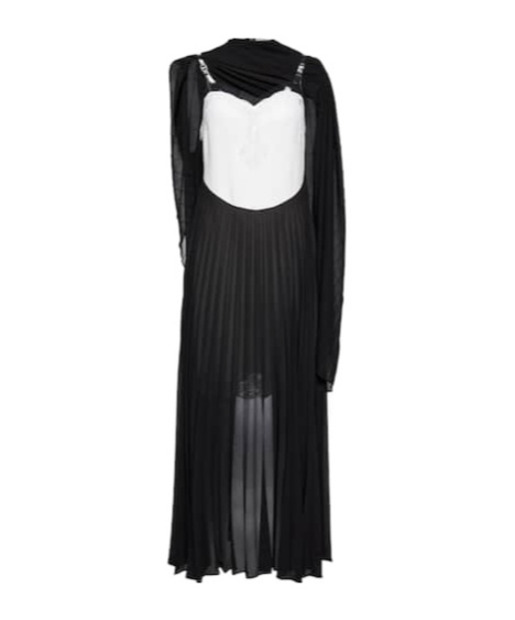 Christopher Kane Mrs Robinson Lac-trimmed Midi Dress With Cape In Black