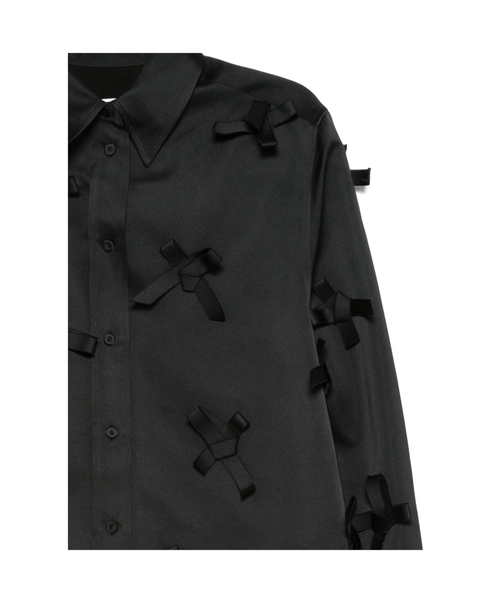 Jil Sander Bow Embellished Button-down Shirt In Black