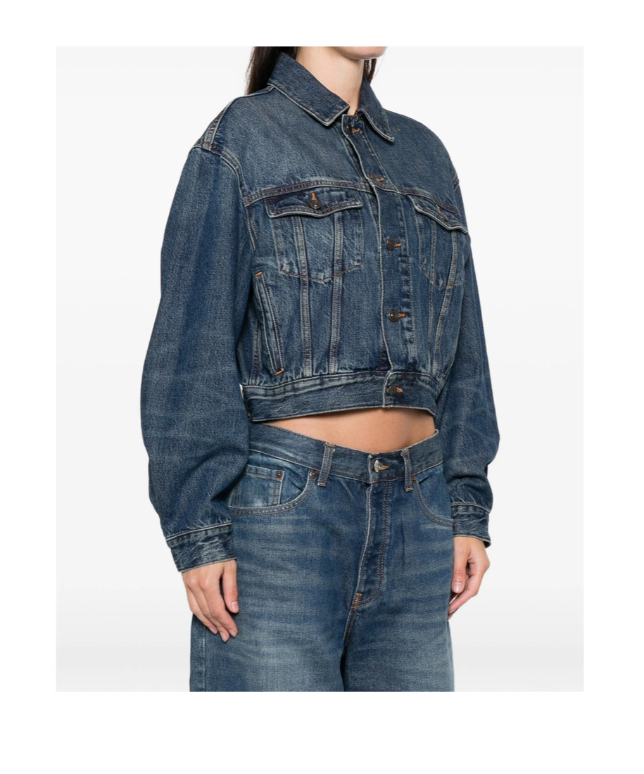 Frame Long-sleeved Denim Jacket In Blue