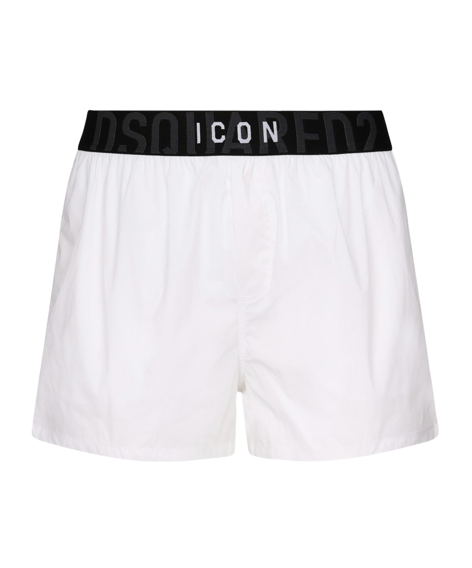 Dsquared2 White Logo Midi Waist Swim Shorts In White