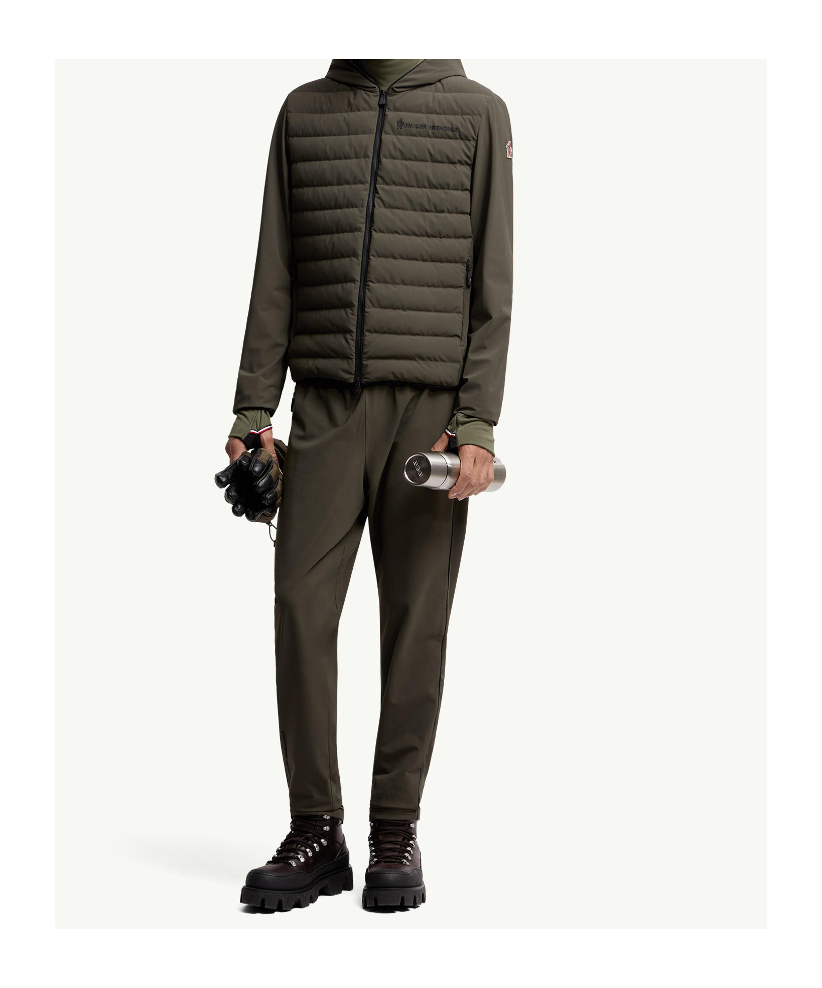 Moncler Padded Zip-up Sweatshirt In Green