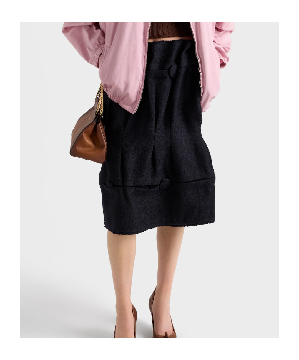 Prada High-waisted Fitted Skirt With Flared Silhouette In Black