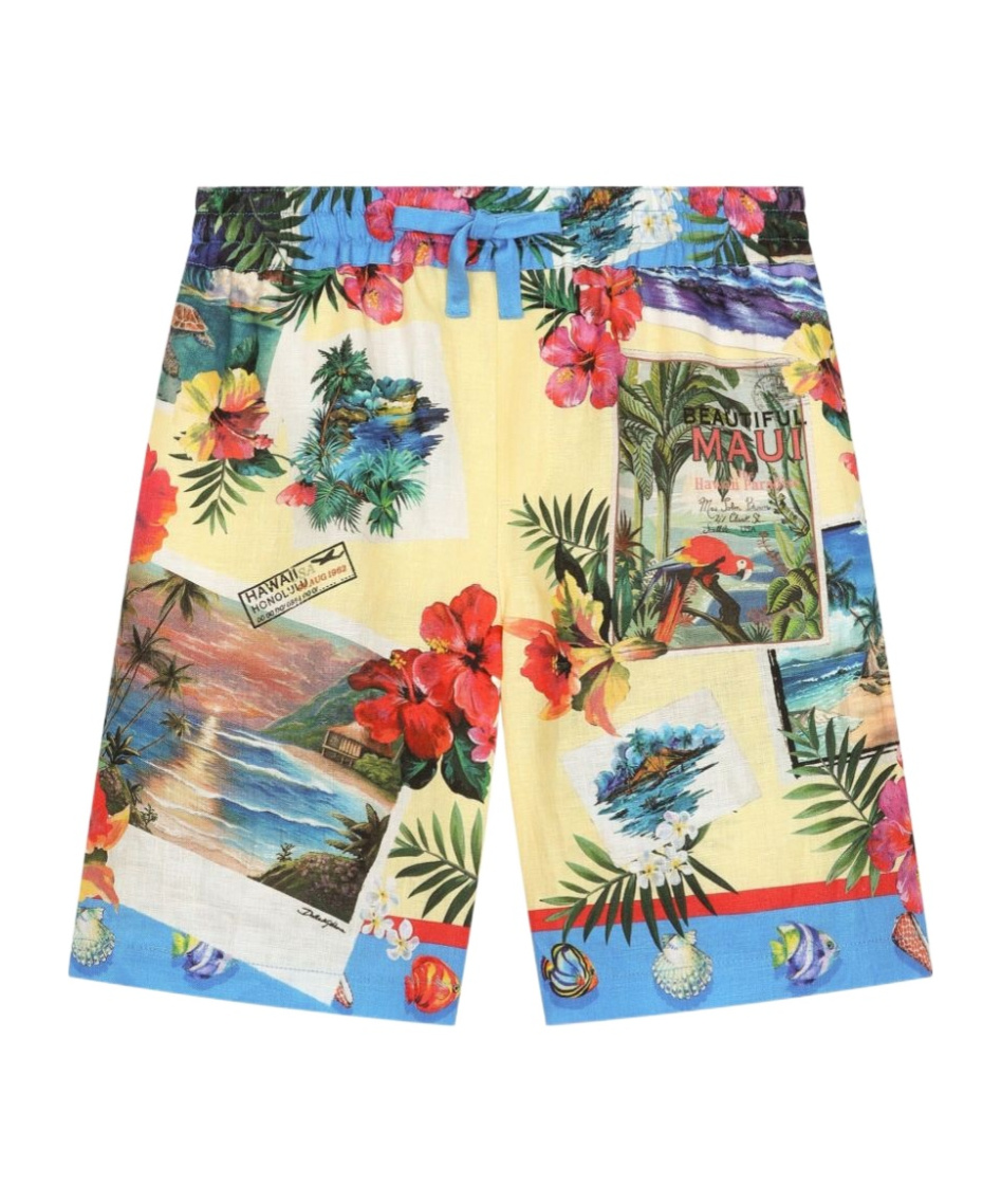 Dolce & Gabbana Hawaiian-print Bermuda Shorts In Multicolor