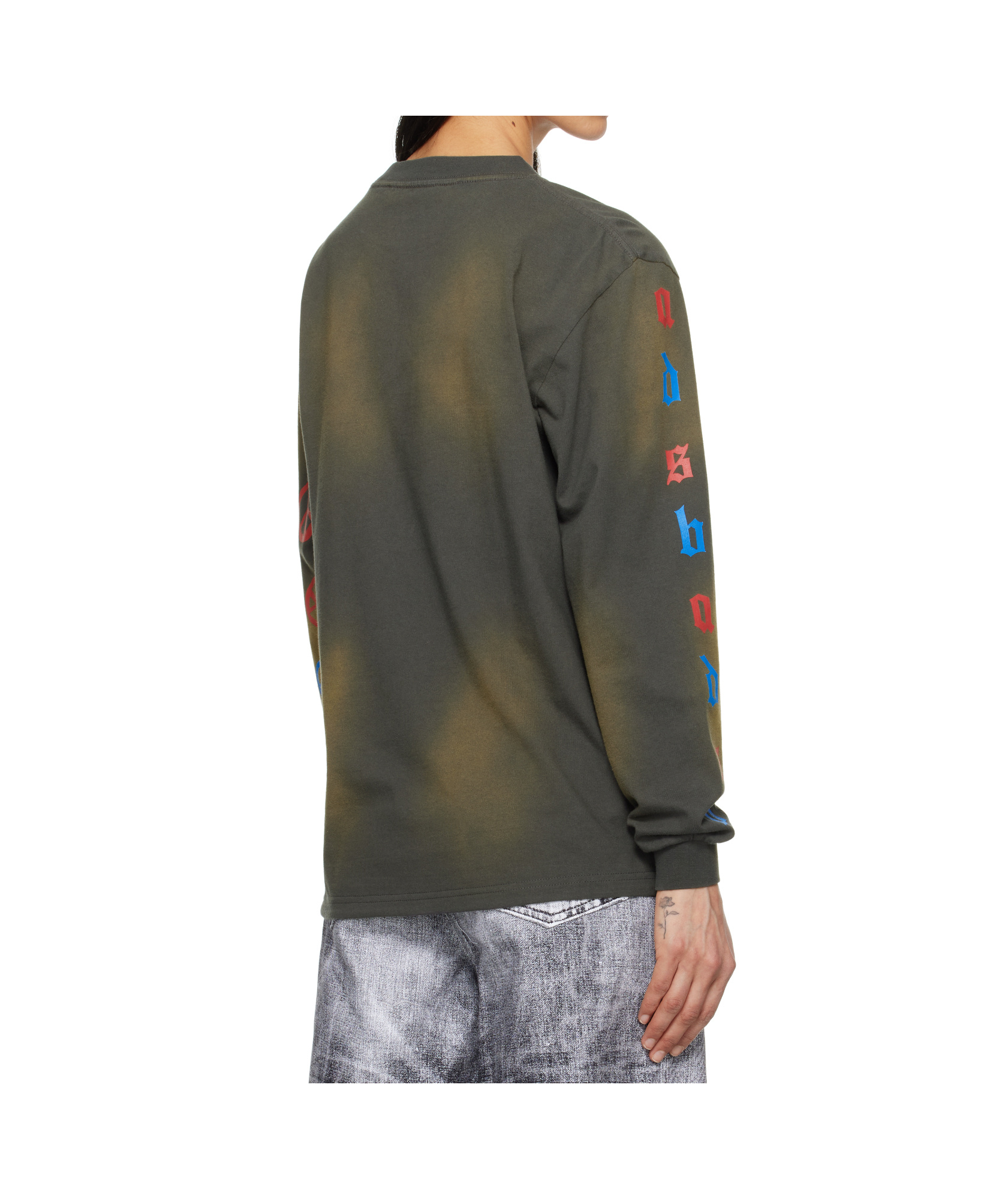 Andersson Bell Gray 'love' Long Sleeve T-shirt In Green