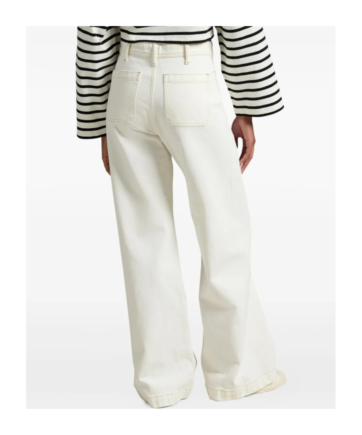 Polo Ralph Lauren Tailored Straight Leg Trousers Back Pockets In White