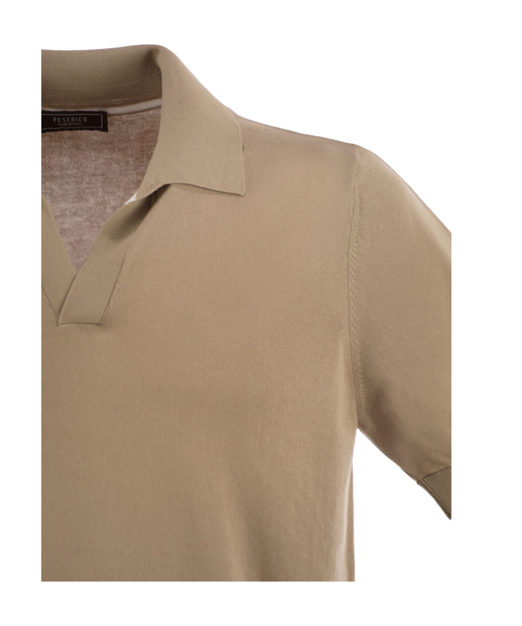 Peserico Polo Shirt In Pure Cotton Yarn In Brown