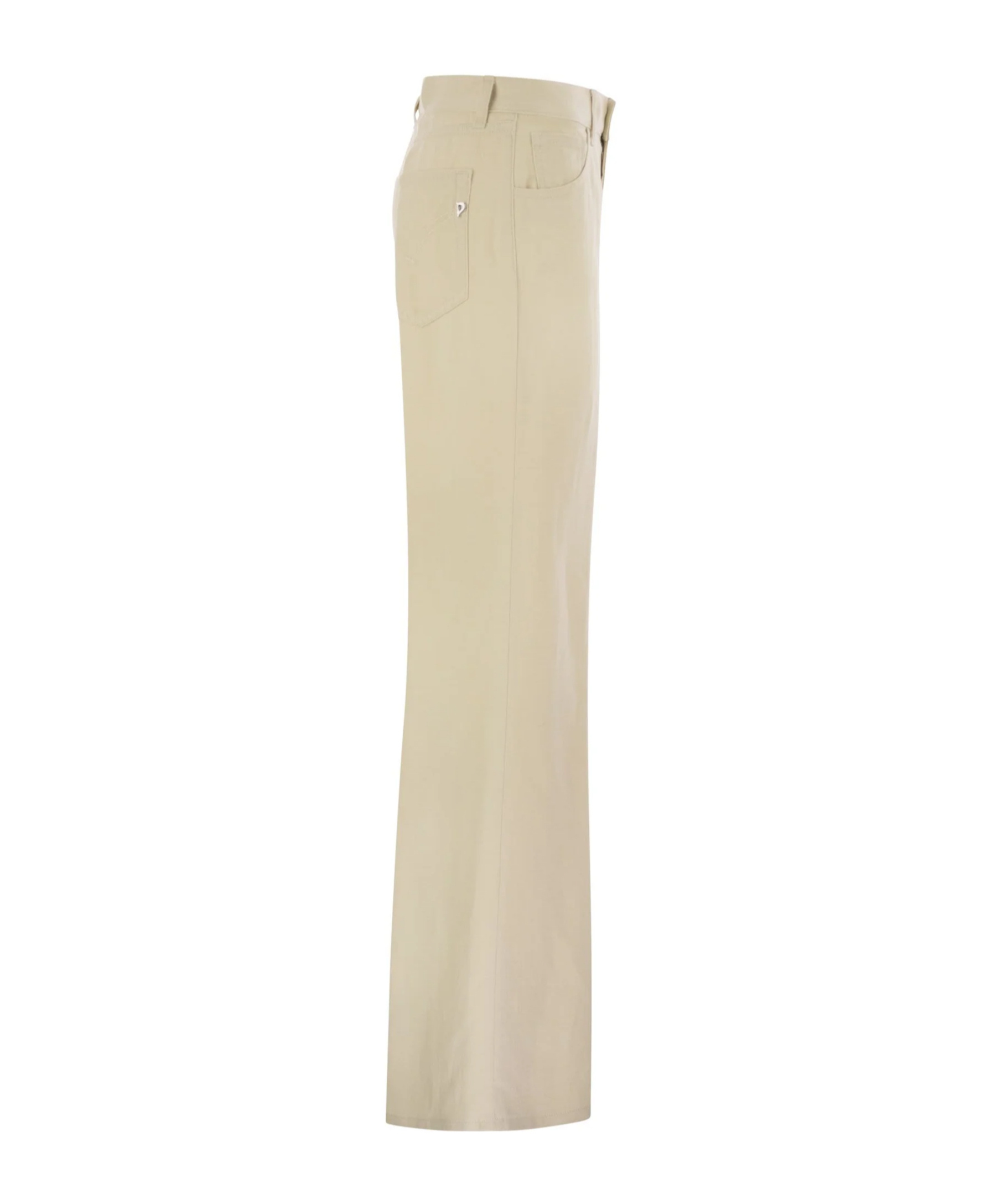 Dondup Amber Five Pocket Wide Leg Trousers In Neutral