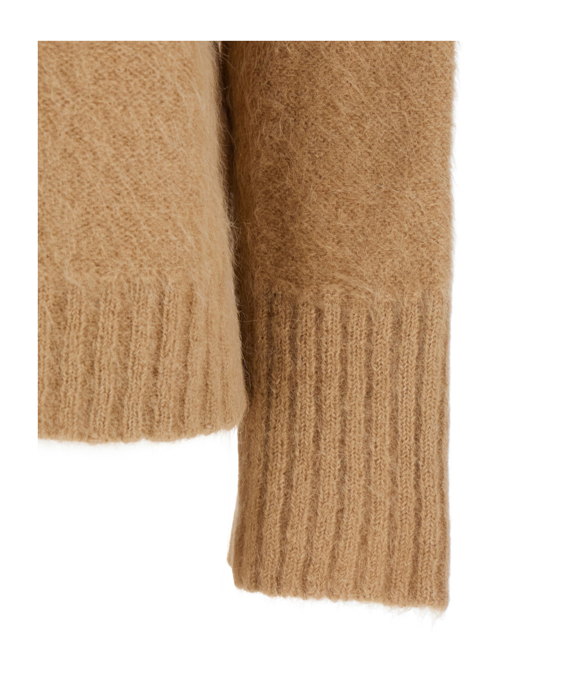 Antonelli Adriano Beige Sweater With Brushed-effect In Wool Blend Woman In Brown