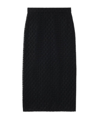 Gucci Gg Macramé Skirt In Black