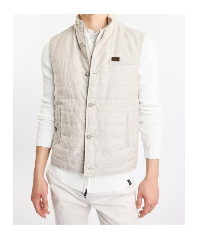 Fay Quilted Vest In Grey