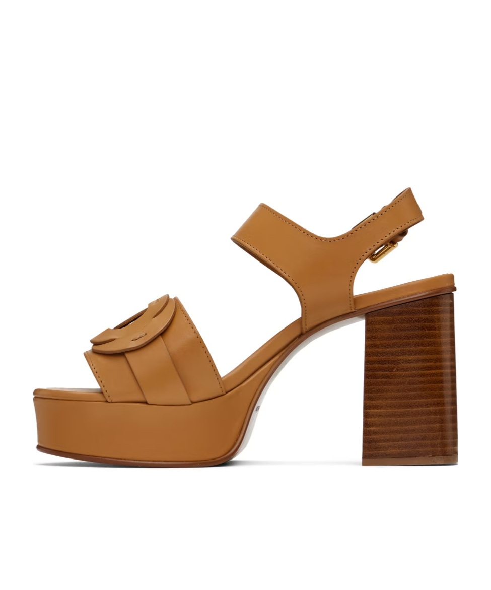 See By Chloé Lyna Cross-strap High-heeled Sandals In Brown