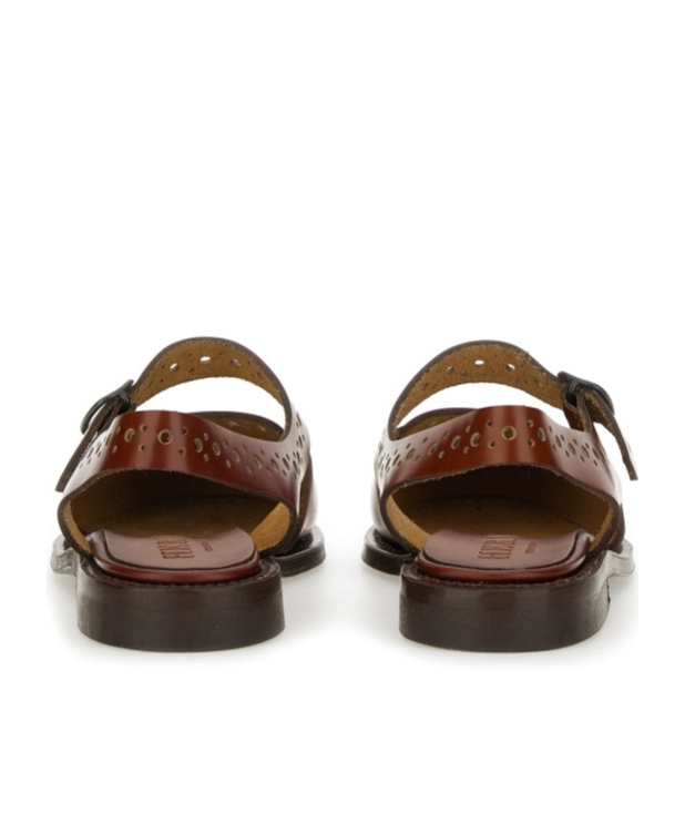 Hereu Picada Perforated Leather Flats In Brown