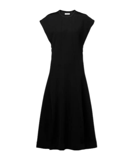 Jil Sander Ribbed-knit Midi Dress In Black