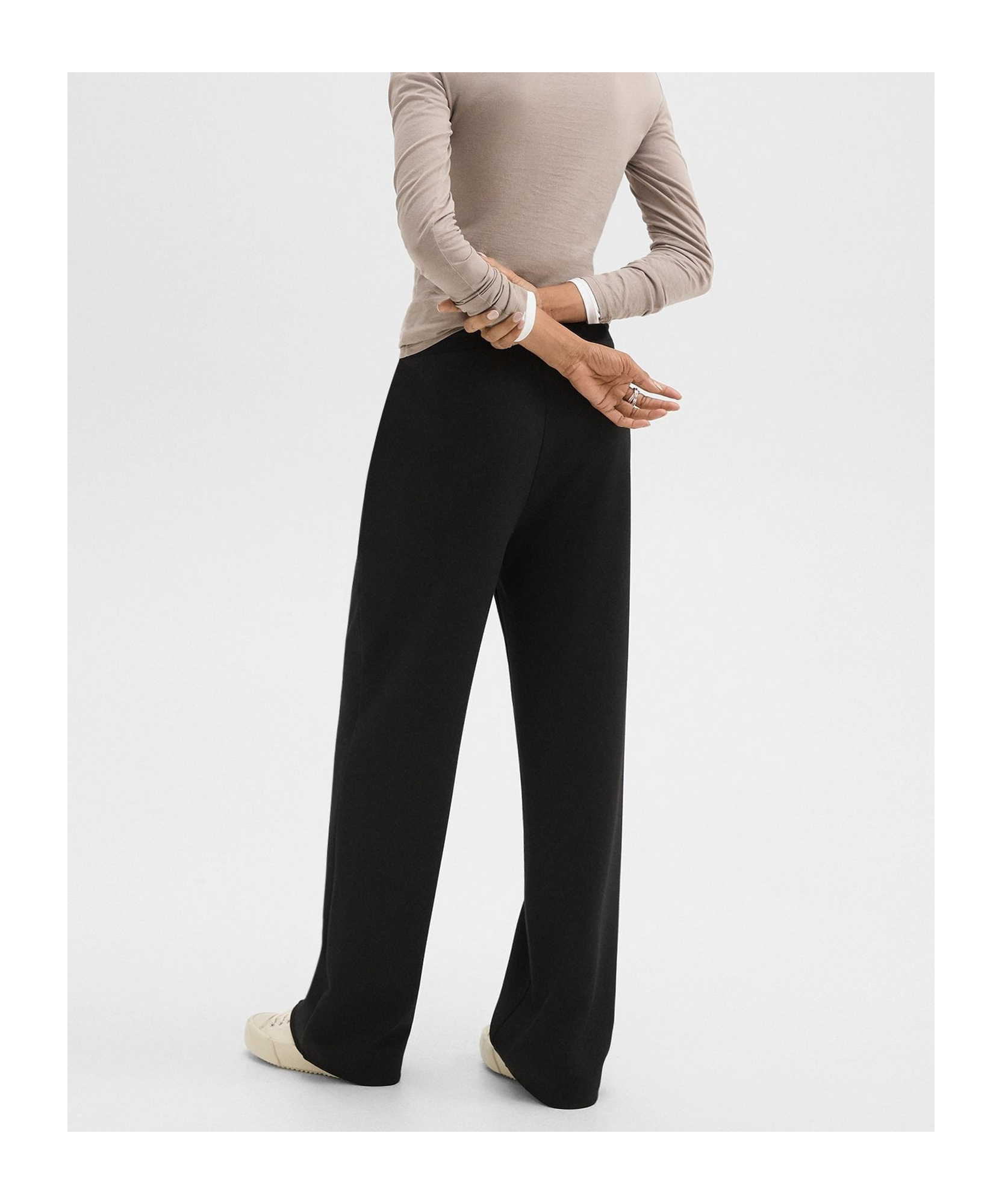 Theory Double-sided Knitted Sweatpants In Black