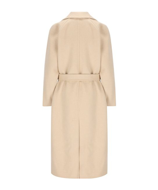 Loro Piana Double Breasted Belted Coat In Nude