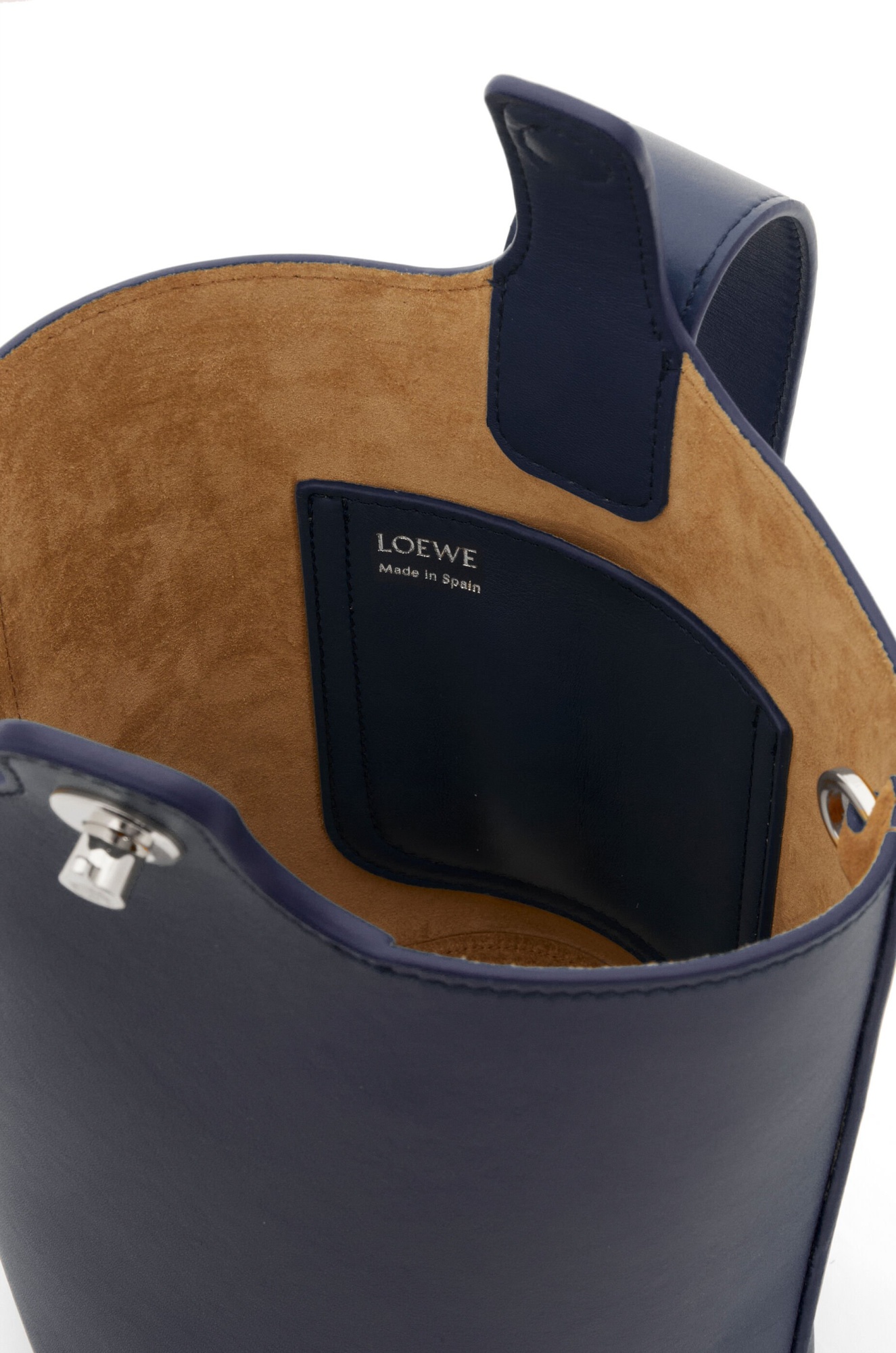 Loewe Mini Pebbled Leather Bucket Bag In Blue