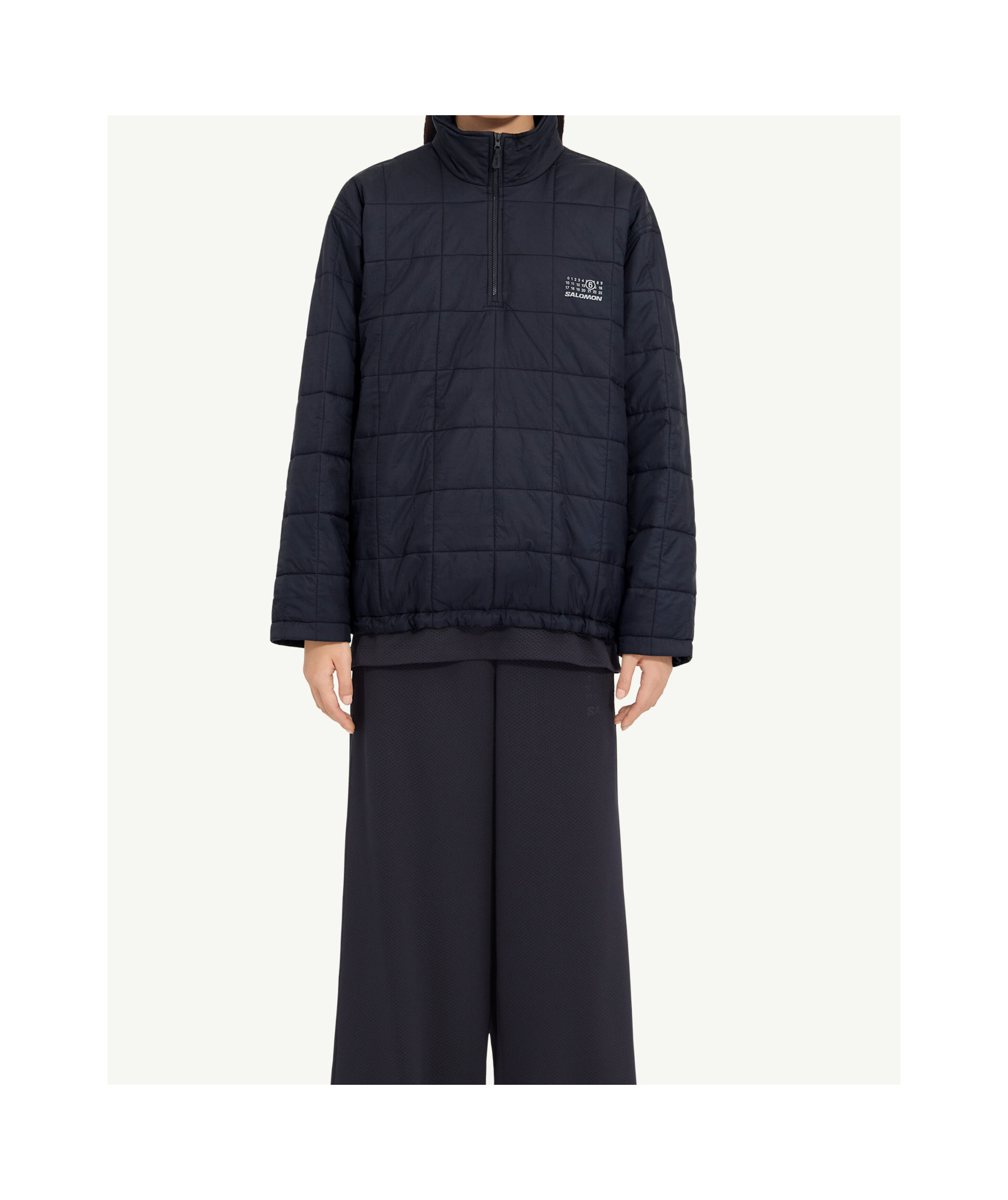 Mm6 Maison Margiela Quilted Jacket With High Collar And Cuffs In Blue