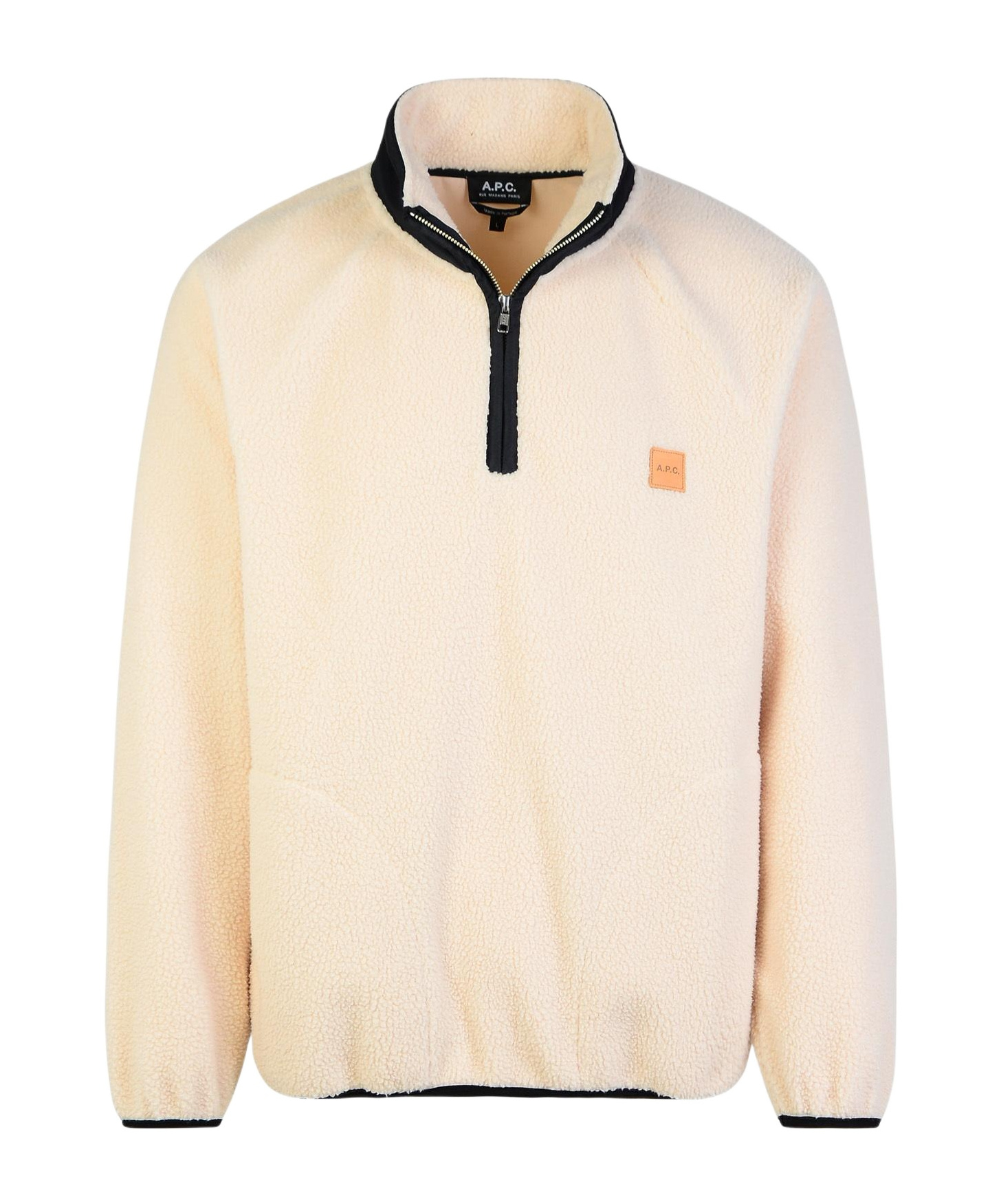 Apc Logo-appliqué Half-zip Sweatshirt In Nude
