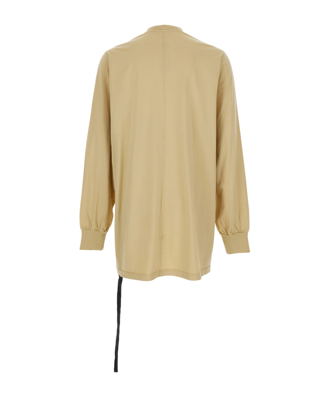 Rick Owens Drkshdw 'jumbo' Beige Crewneck T-shirt With Tonal Logo Patch On The Front And Drawstring Detail On The Waist In Nude