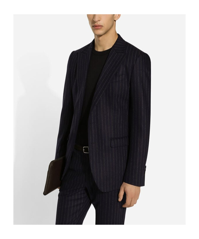 Dolce & Gabbana Pinstripe Single-breasted Jacket In Black
