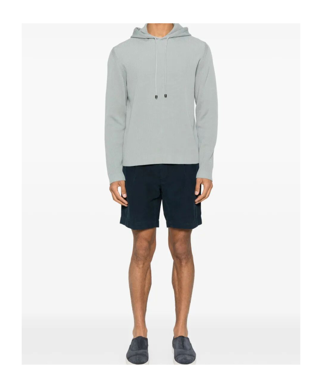 Drumohr Hoodie With Ribbed Texture And Drawstring Hood