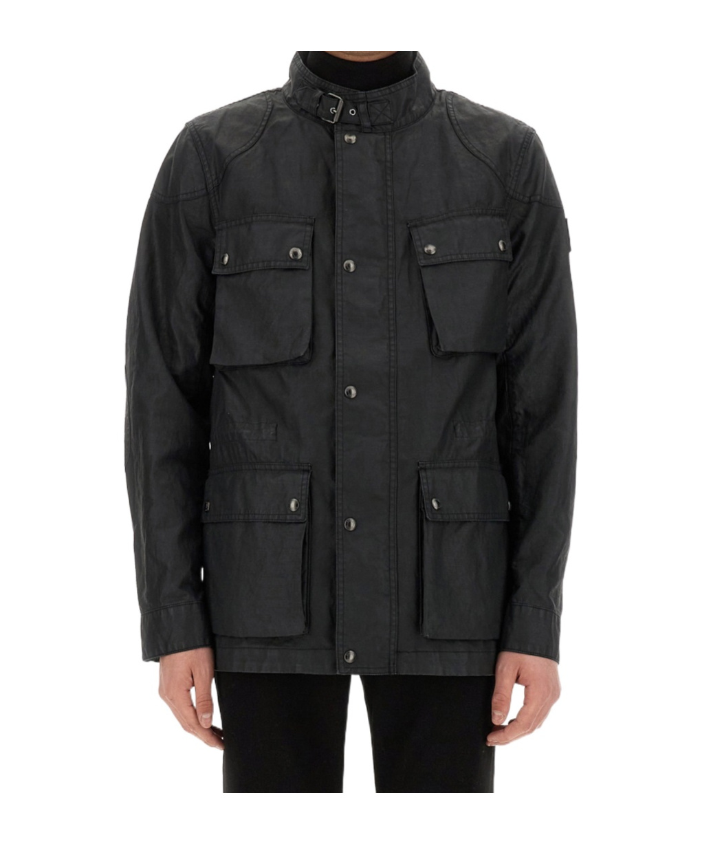 Belstaff Multiple-pocket Leather Jacket In Black