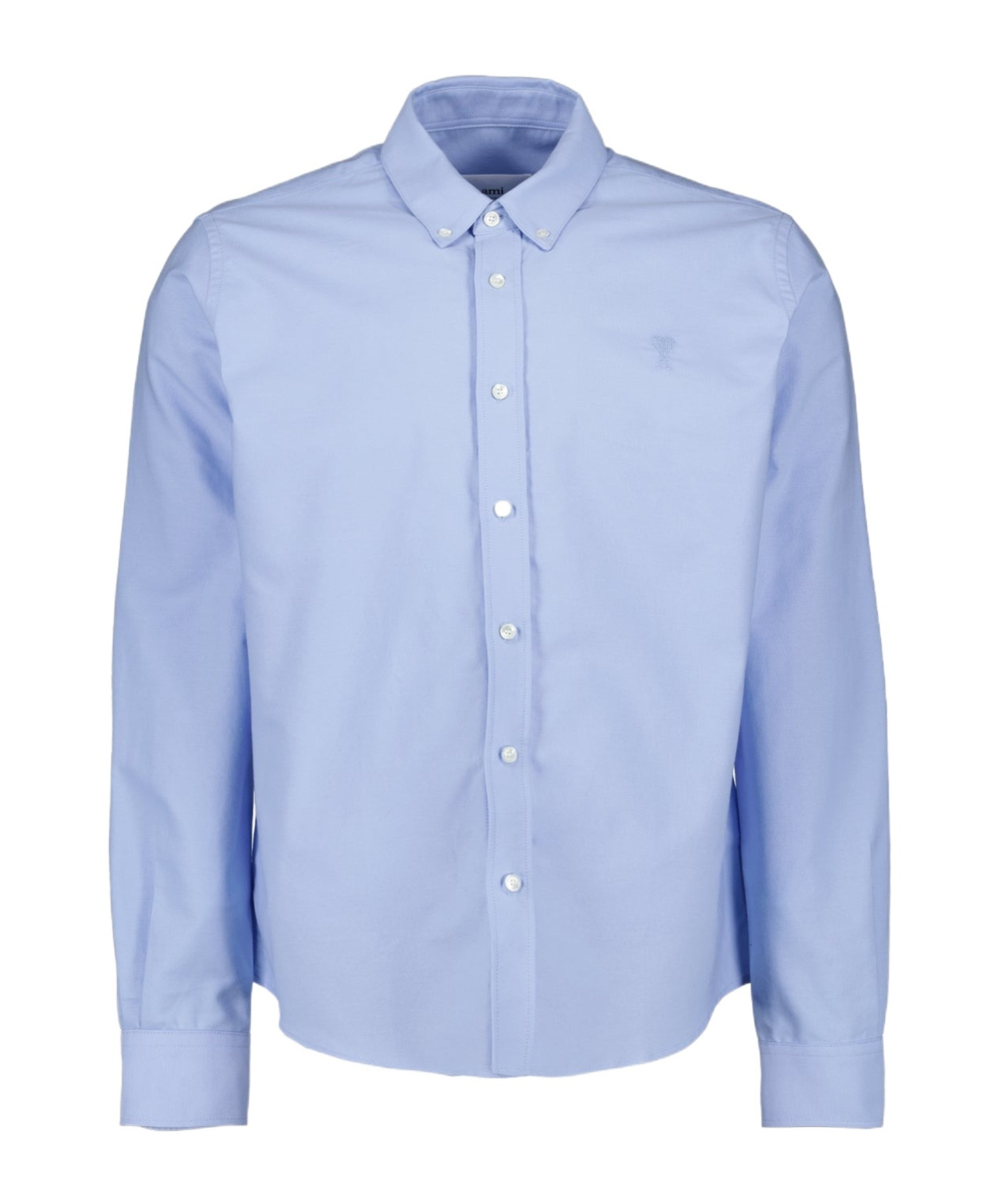 Ami Alexandre Mattiussi Ami Paris Ami De Coeur Logo Embroidered Long-sleeved Shirt In Blue