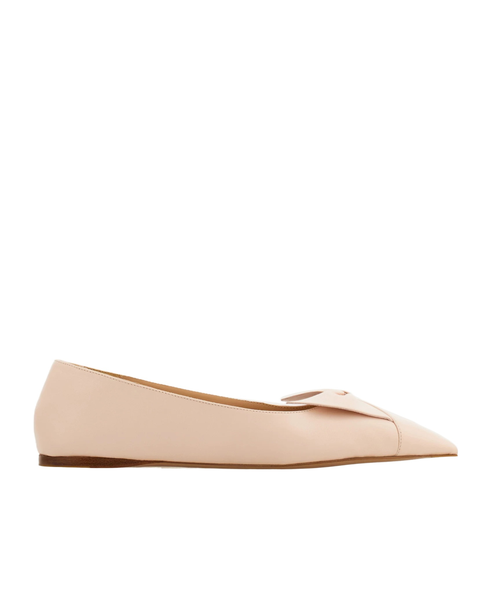 Ferragamo Gwen Pointed-toe Leather Flats In Pink