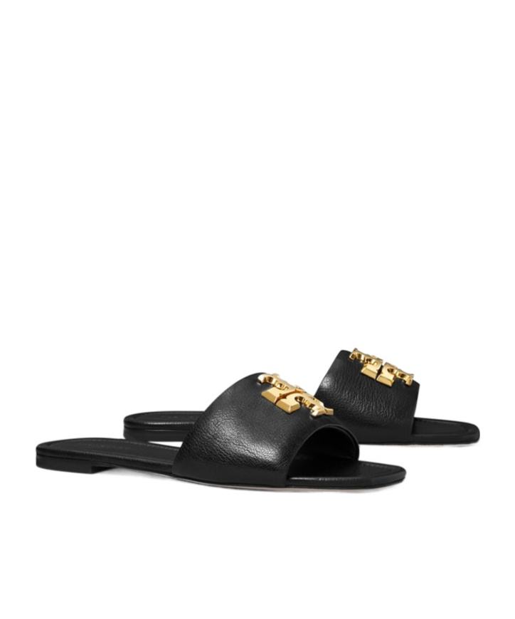 Tory Burch Square Toed Slippers In Black