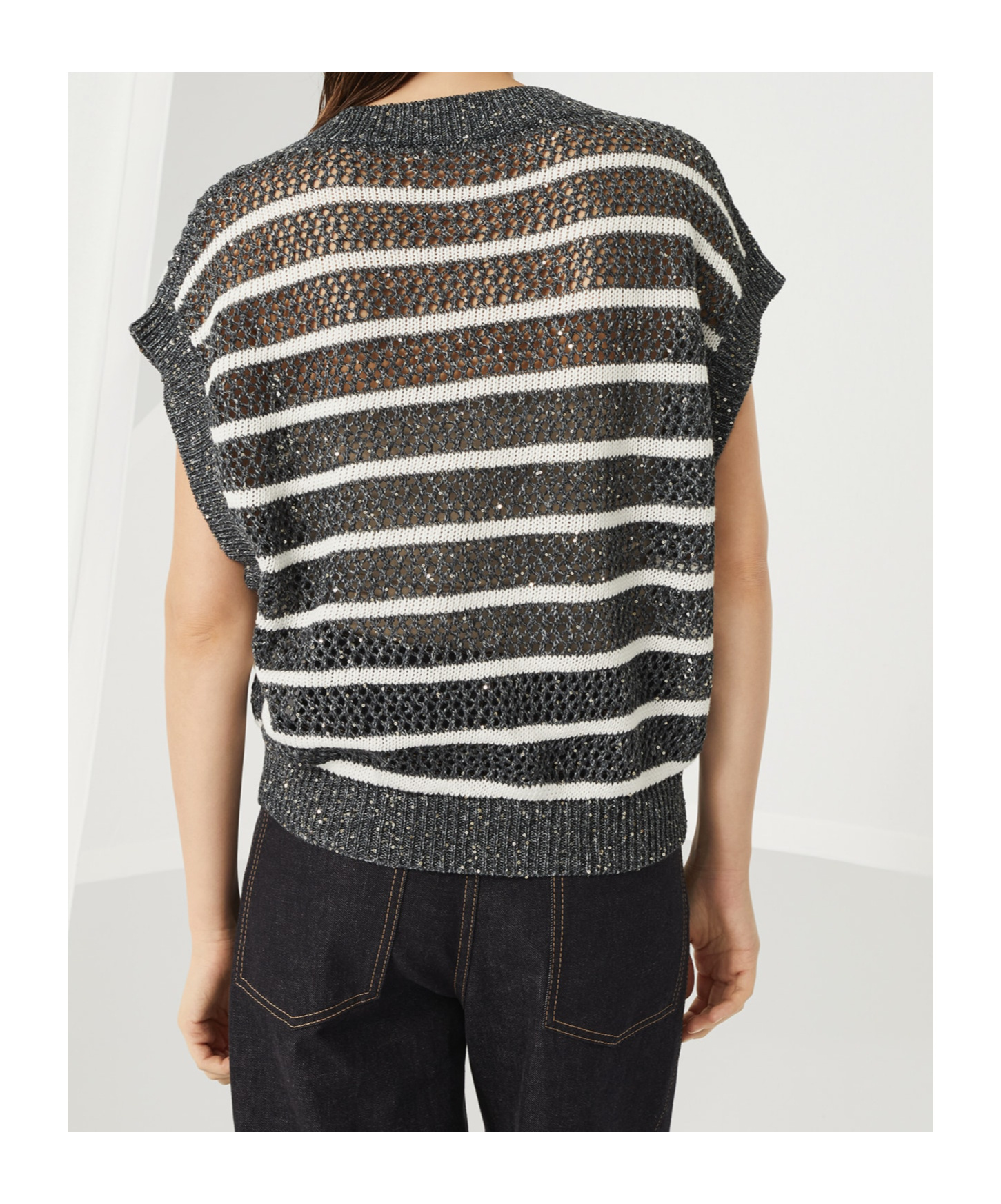 Brunello Cucinelli Sequin-embellished Vest In Black