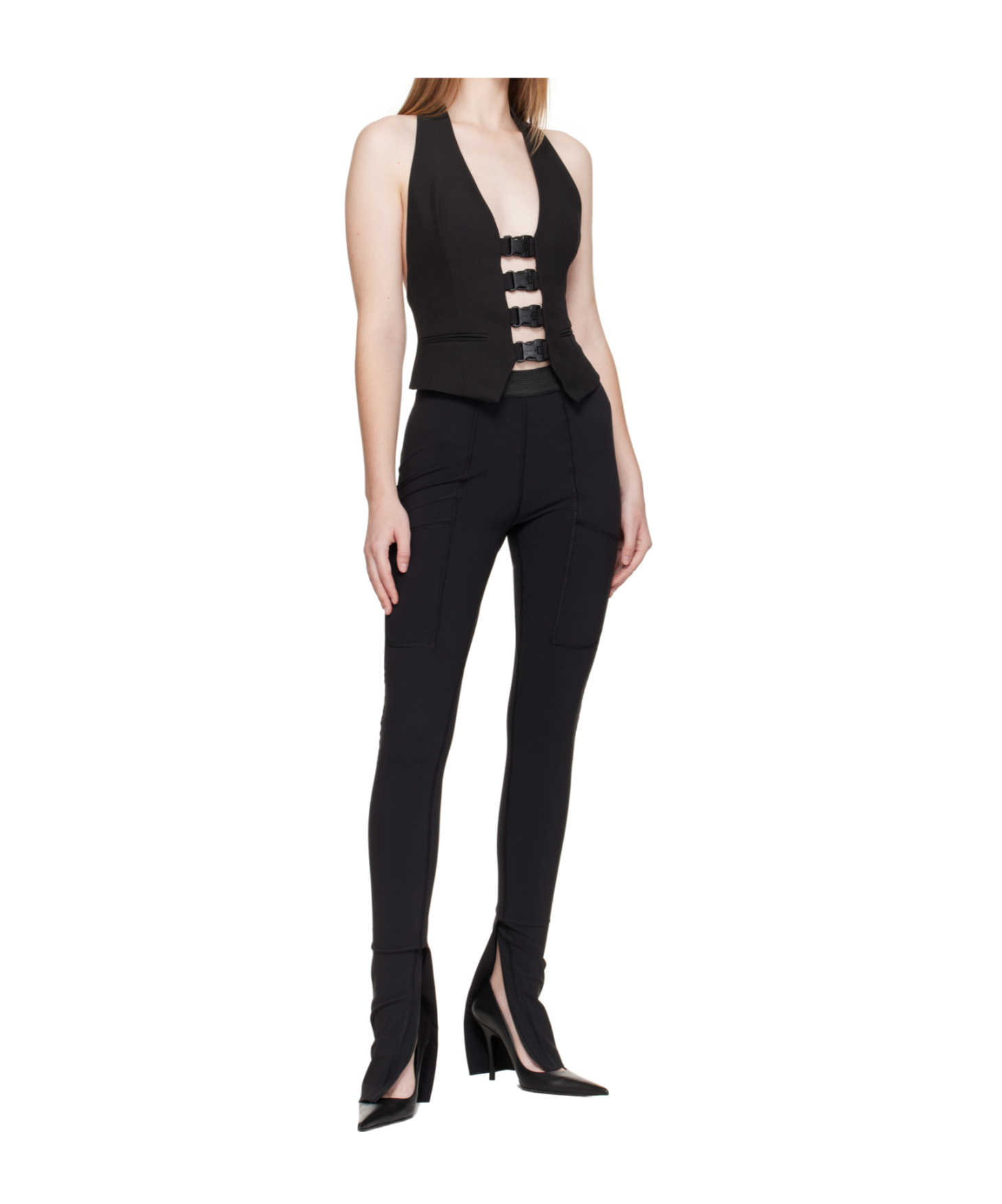 Coperni Elastic Waist Leggings In Black